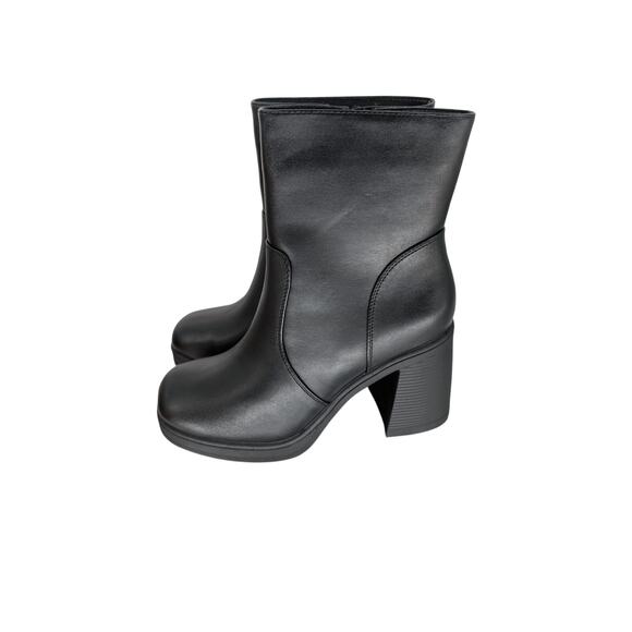 Womens 90s Y2K Goth Fairy Grunge Chunky‎ High Heel Square Toe Zip Up Ankle Boots - Picture 2 of 12
